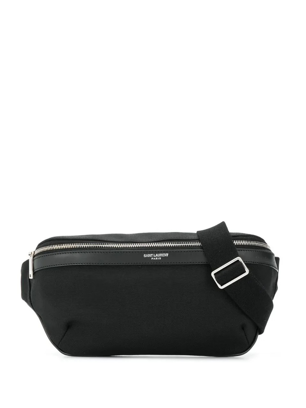 Saint Laurent Black Canvas Belt Bag with Silver Hardware - Fanny Pack